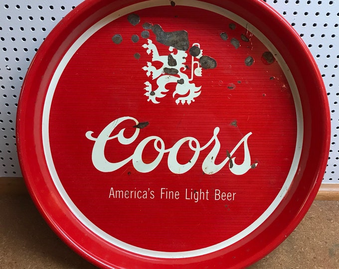 Vintage Red Coors Beer Tray Etsy