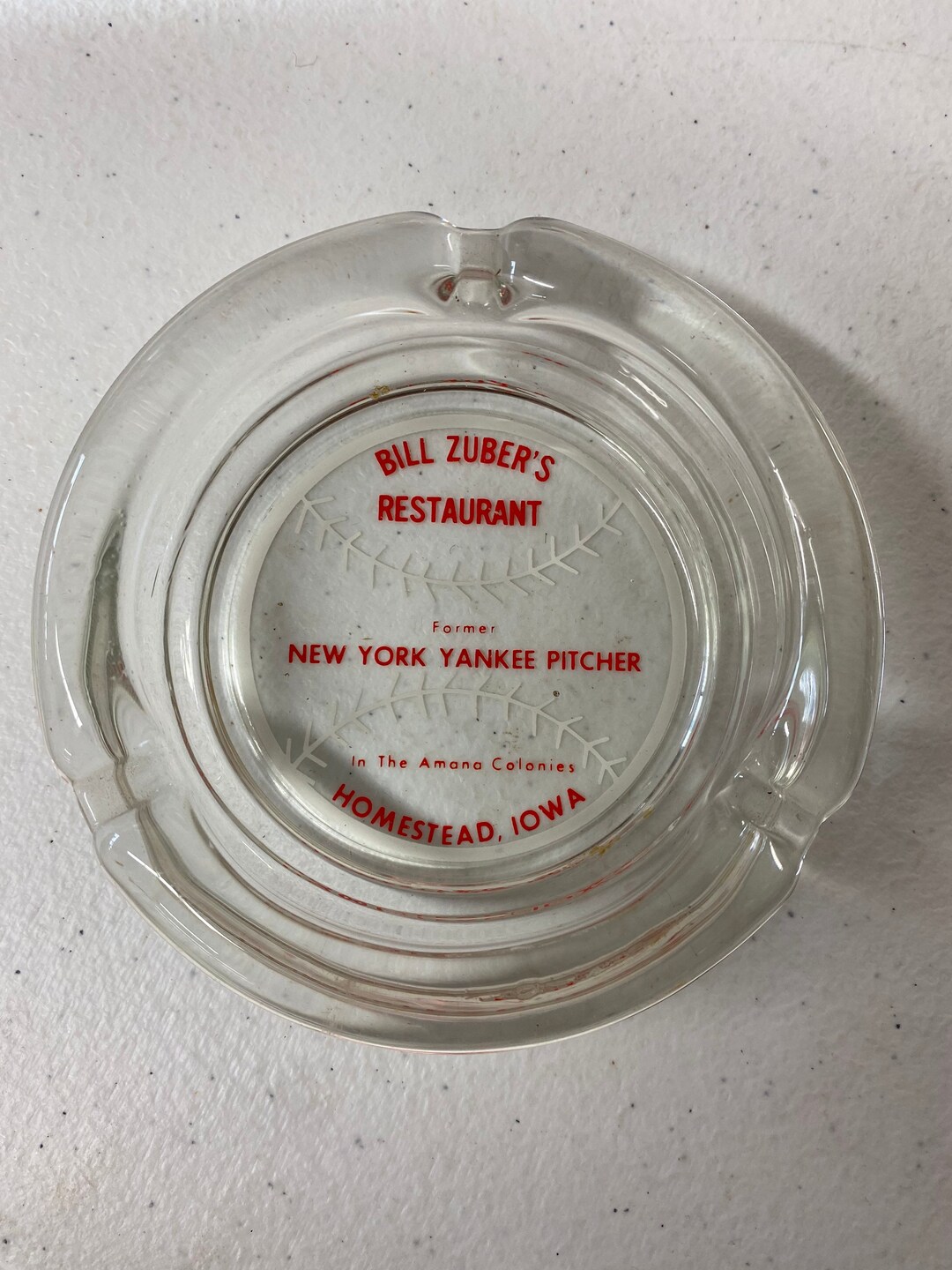 Vintage Bill Zubers Restaurant Homestead Iowa Glass Ashtray Etsy