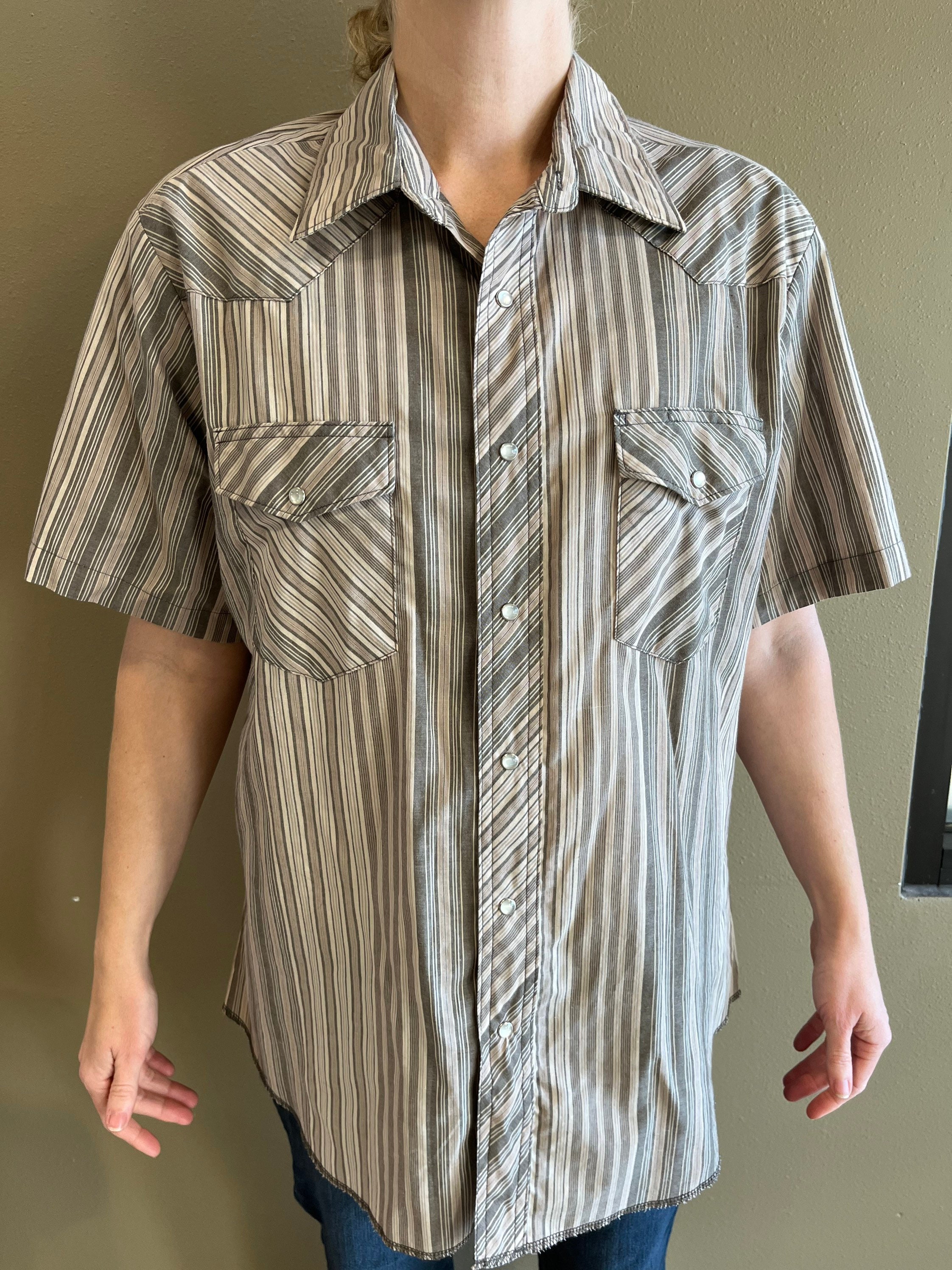 Vintage Wrangler Western Shirts Short Sleeve Men's Gray - Etsy Sweden Vintage Wrangler Western Shirts Short Sleeve Men's Gray - Etsy Sweden