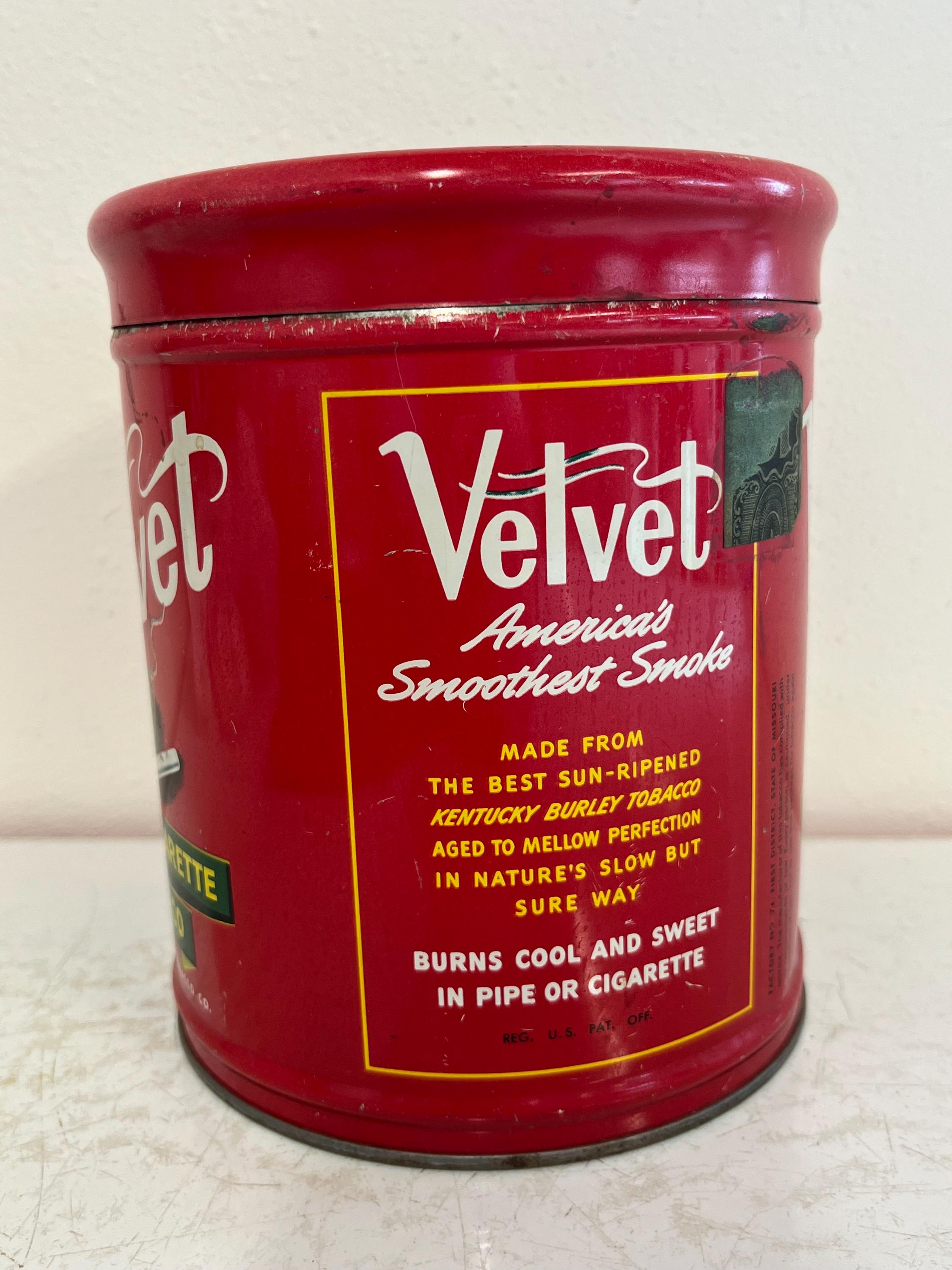 red velvet tobacco tin Vintage Antique Vertical Pocket 1910 Vintage Red Velvet Tobacco Tin