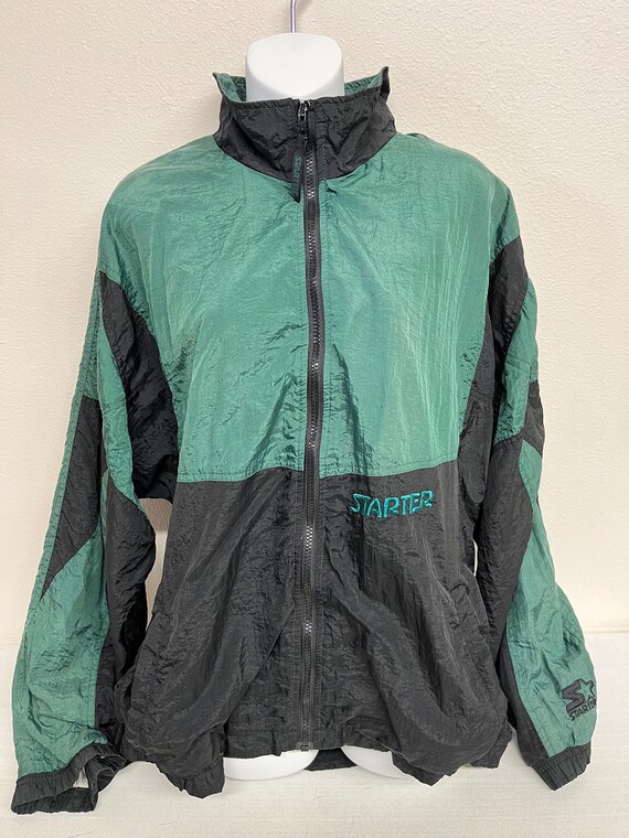 Vintage 1990s Green Starter Windbreaker Jacket Siz