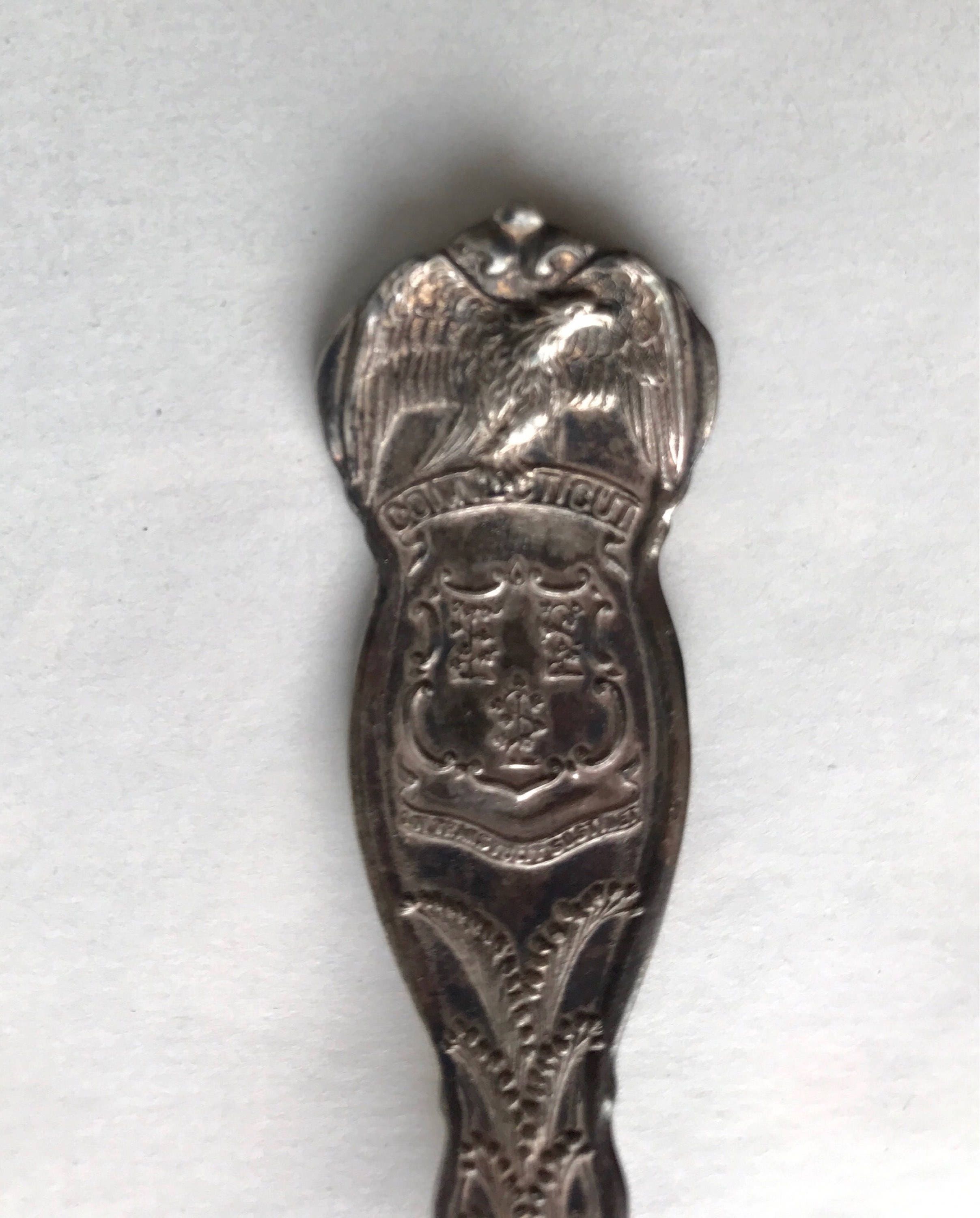 Antique Silver Plated Wm Rogers Connecticut Souvenir Spoon