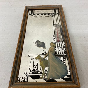 Vintage Dallas Creamery Mirror Sign Thermometer Dallas, Wisconsin