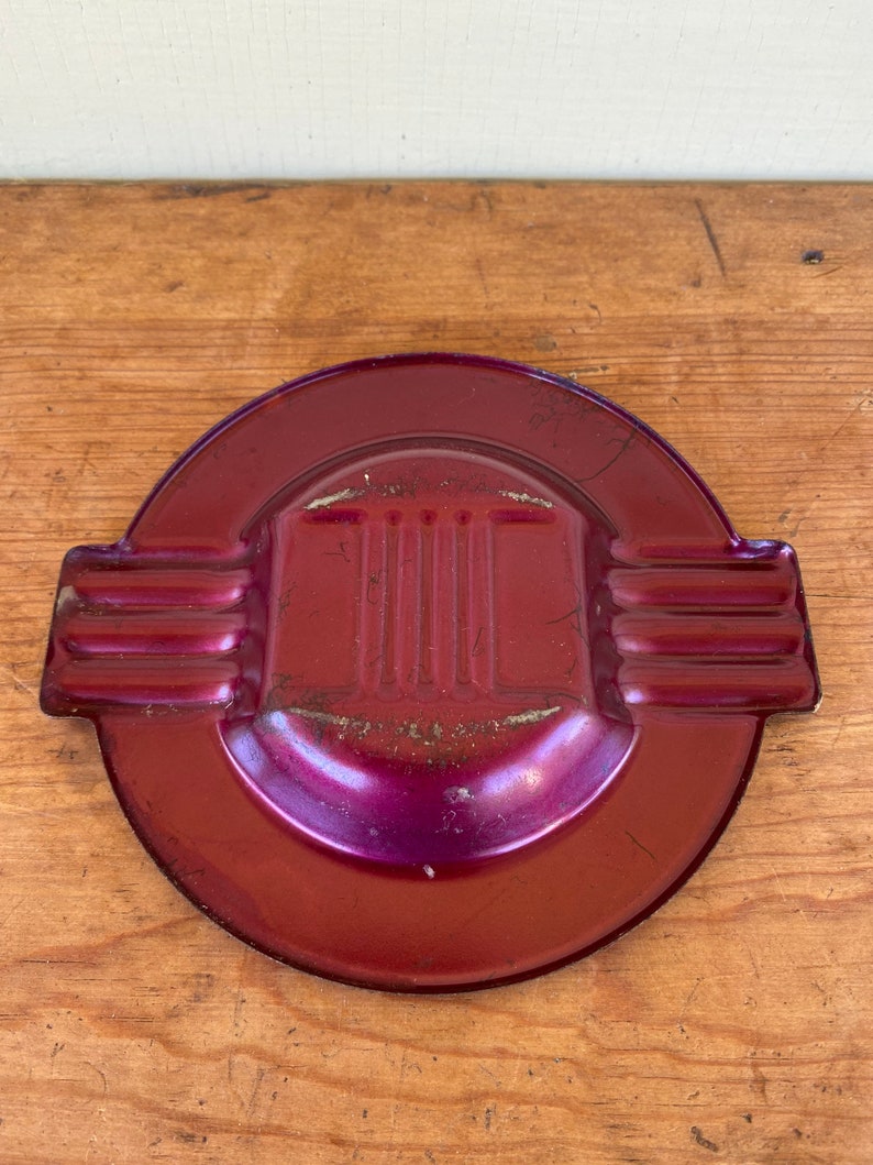 Vintage Craigs Bar Cashton WI Maroon Metal Ashtray Where the Etsy