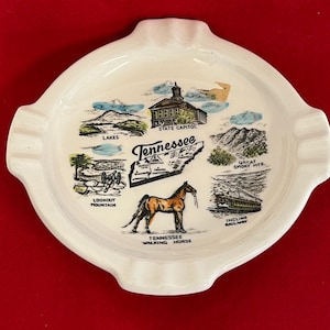 Vintage Mid Century Tennessee Souvenir Large Ceramic Ashtray