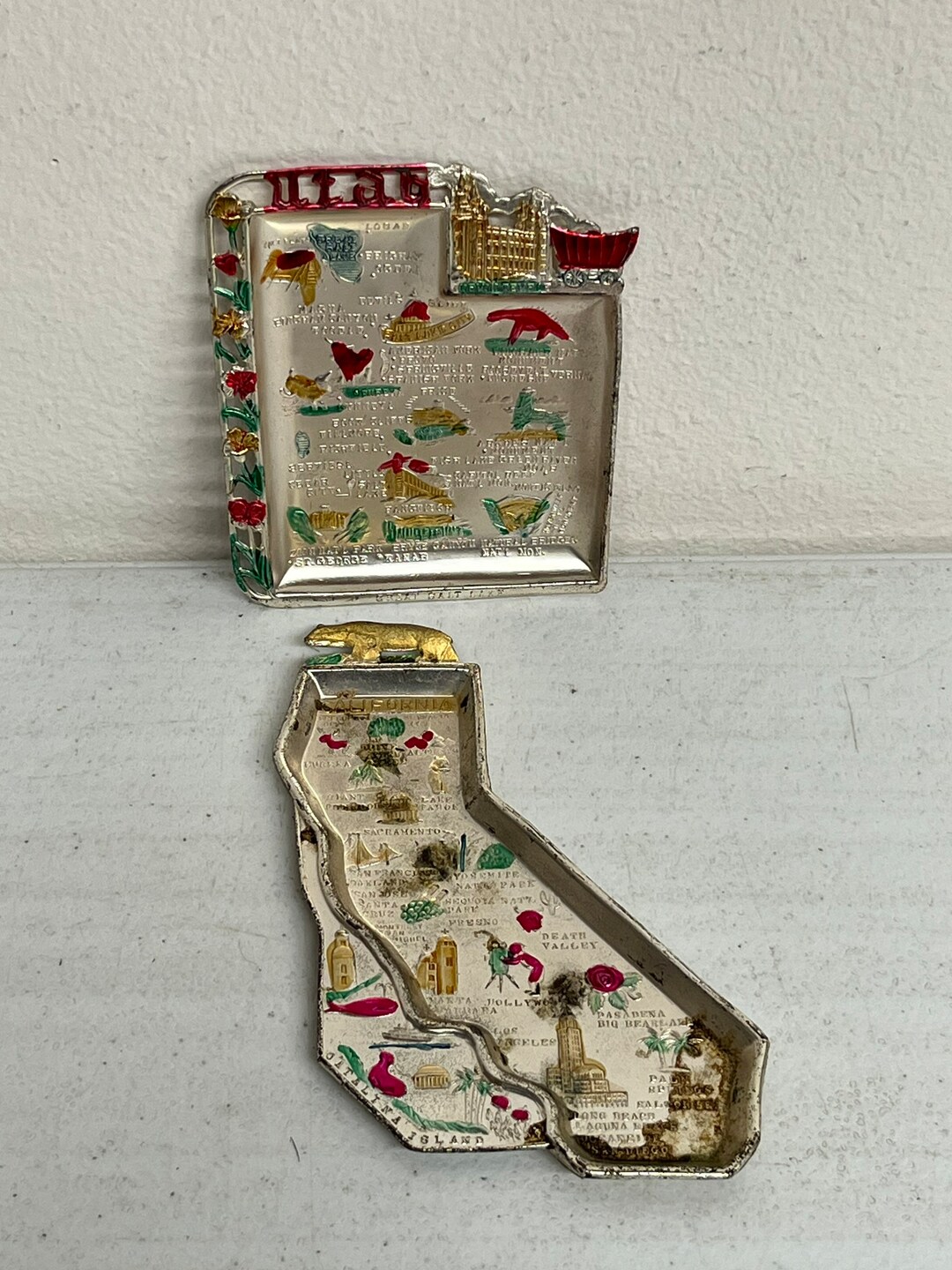 Vintage Stuckeys Souvenir Ashtrays Western States California Etsy