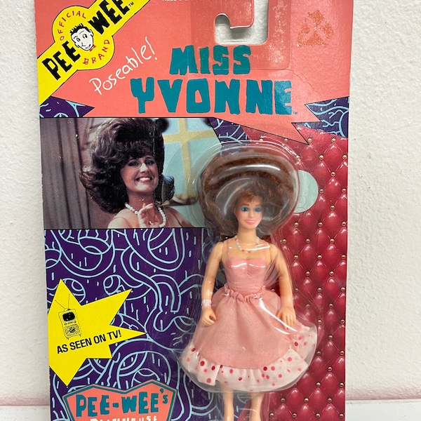 1988 Pee Wee's Playhouse Miss Yvonne Figure by Matchbox Sealed in Package