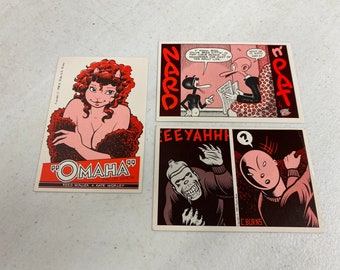 Vintage 1988-89 Kitchen Sink Cards Reed Waller, Jay Lynch, Charles Burns 18, 26, and 35 of 36 Pin Up