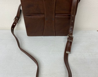 Vintage Brown Leather Photo Equipment Bag or Purse