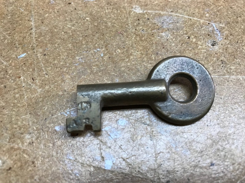 Antique Small Brass Railroad Key Etsy