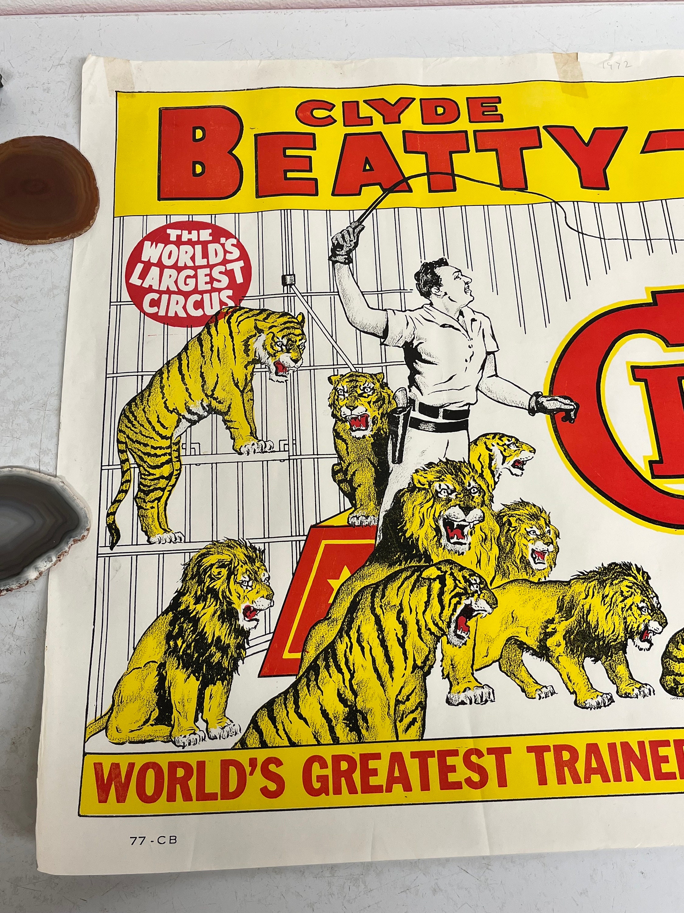 Vintage Rare 1972 Clyde Beatty-cole Bros Circus Poster Big Cats - Etsy