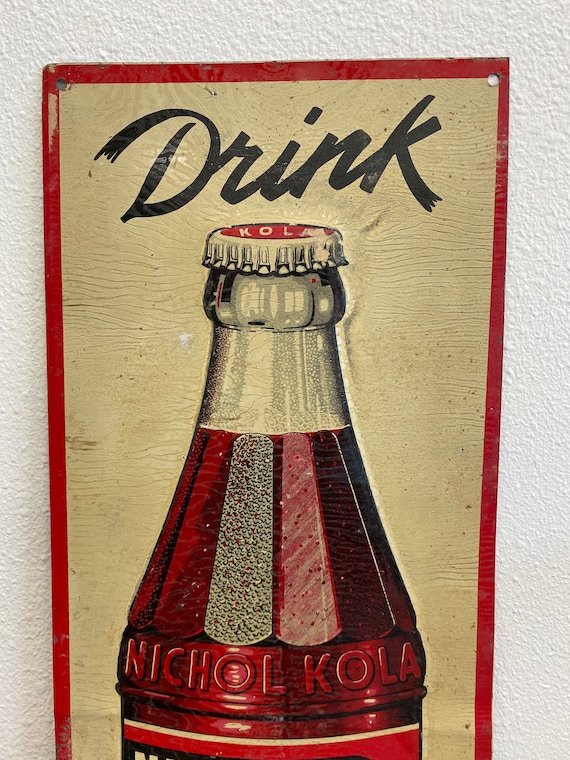 Vintage Original 1930s Drink Nichol Kola Embossed Metal Sign - Etsy