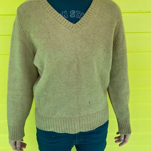 Vintage Sir Pendleton Brand Wool Men&#39;s Beige Pullover Sweater Size Large Made in USA