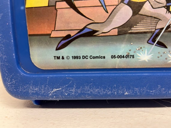 Vintage 1993 Batman the Animated Series Blue Plastic Thermos Brand