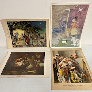Collection of 1960s Vintage Sunday School Bible Lesson Posters by Providence Lithograph Co/ United Church Press Christmas