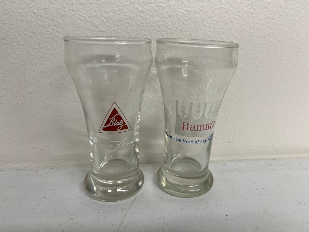Vintage Set of Blatz & Hamms Pilsner Style Glasses Bar Glasses Etsy