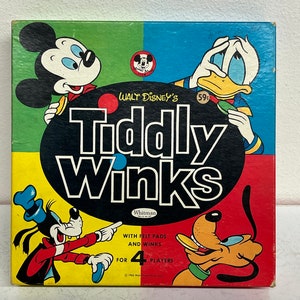 Vintage 1963 Walt Disney’s Tiddly Winks Game Complete in Box by Whitman