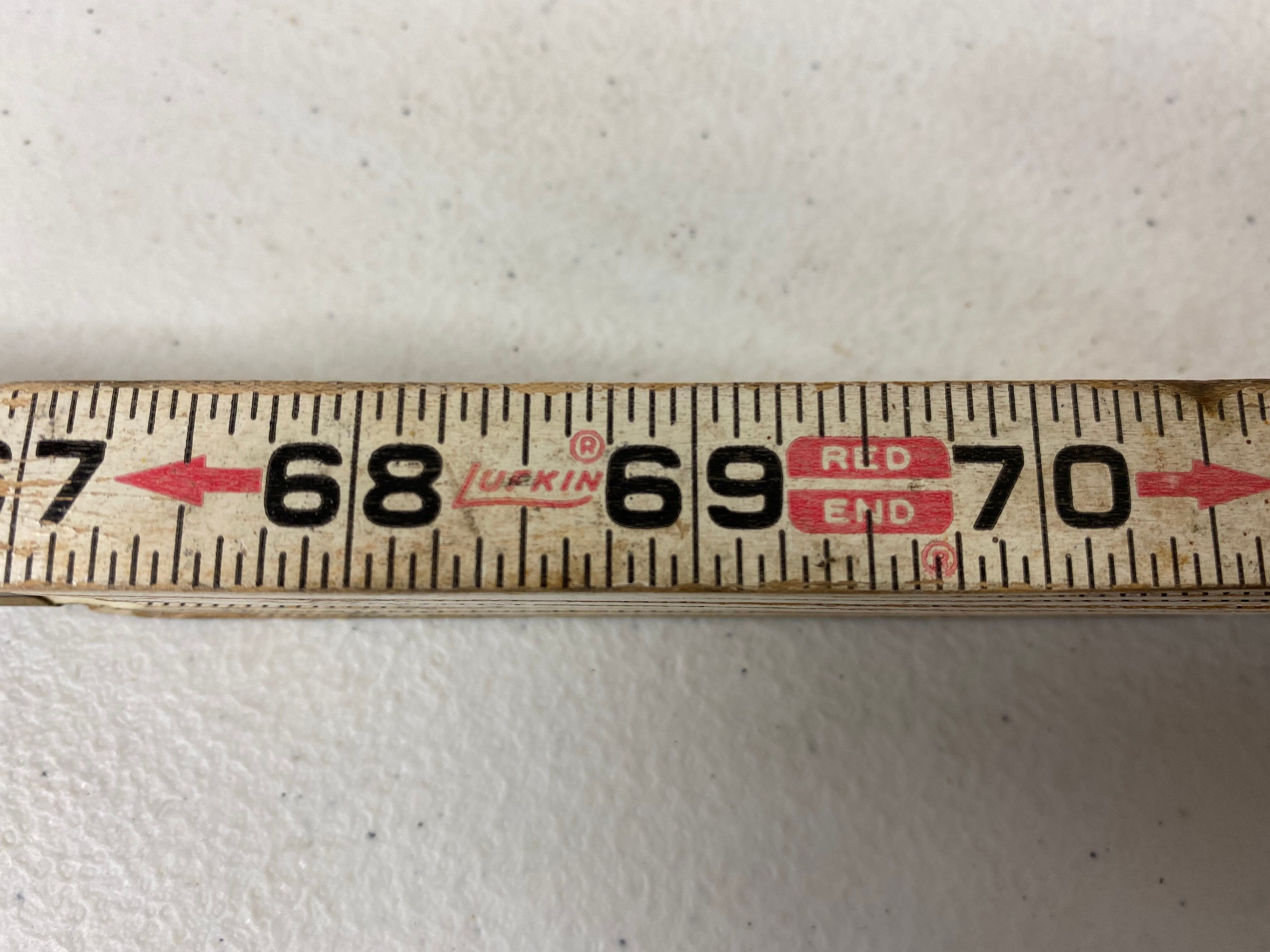 Vintage Lufkin White Wood & Metal Folding Ruler Etsy
