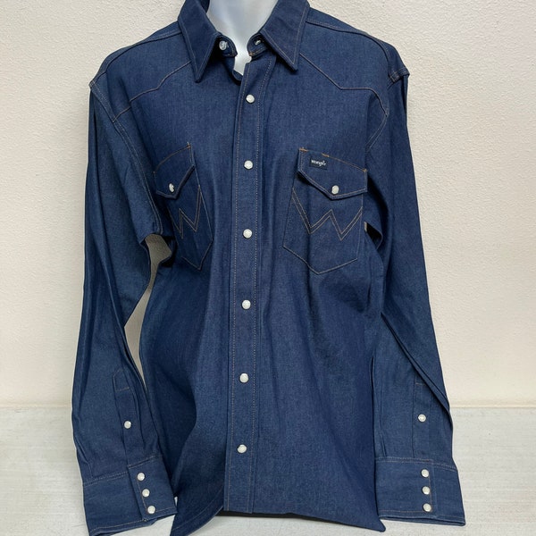 Men's Vintage Blue Denim Shirt M
