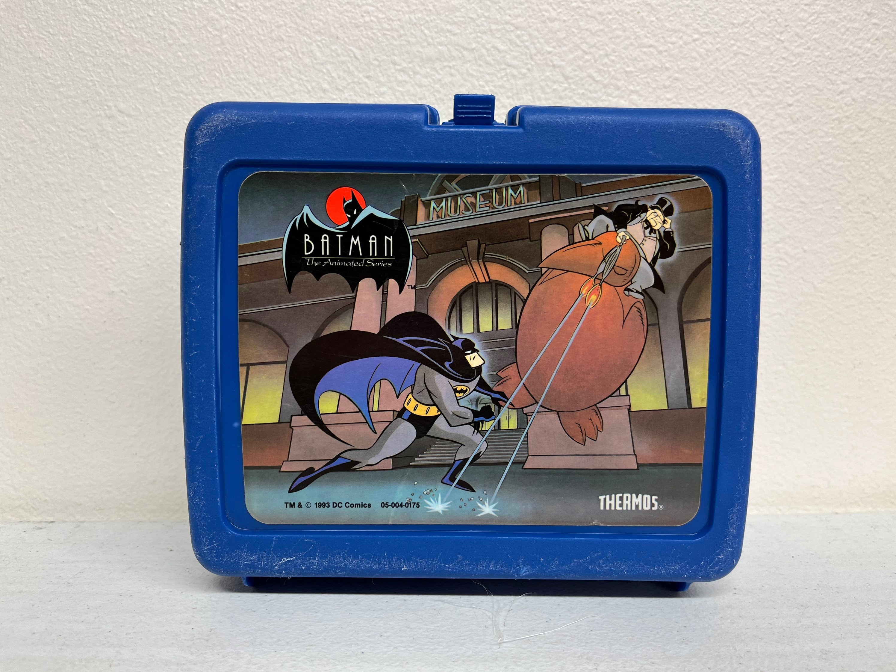 Vintage 1993 Batman the Animated Series Blue Plastic Thermos Brand