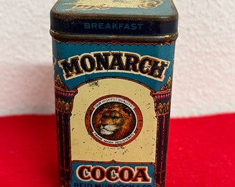 Rare Vintage 1930s Monarch Cocoa Tin Breakfast Free Sample Tin