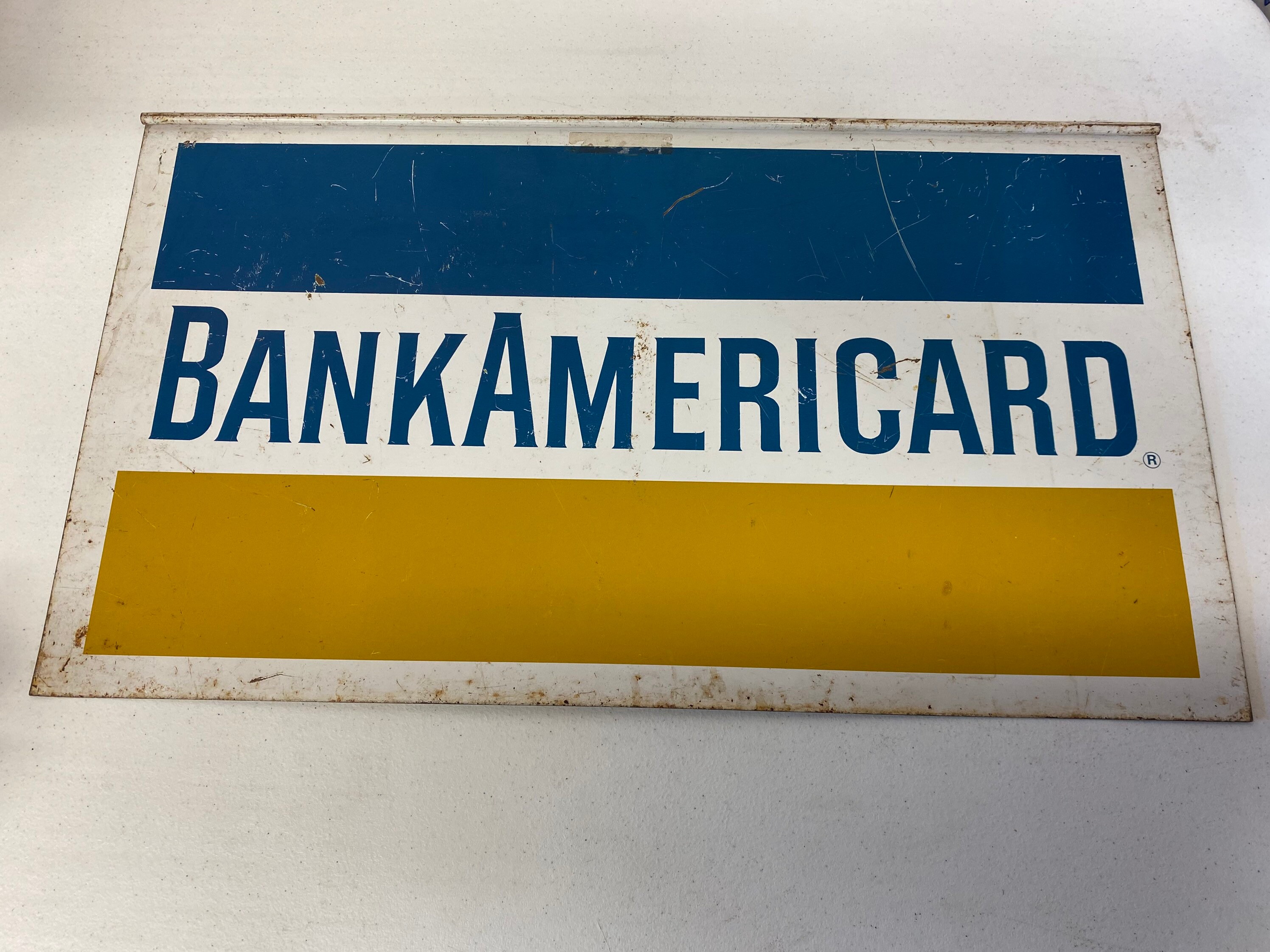 Vintage Bankamericard Double Sided Metal Sign - Etsy