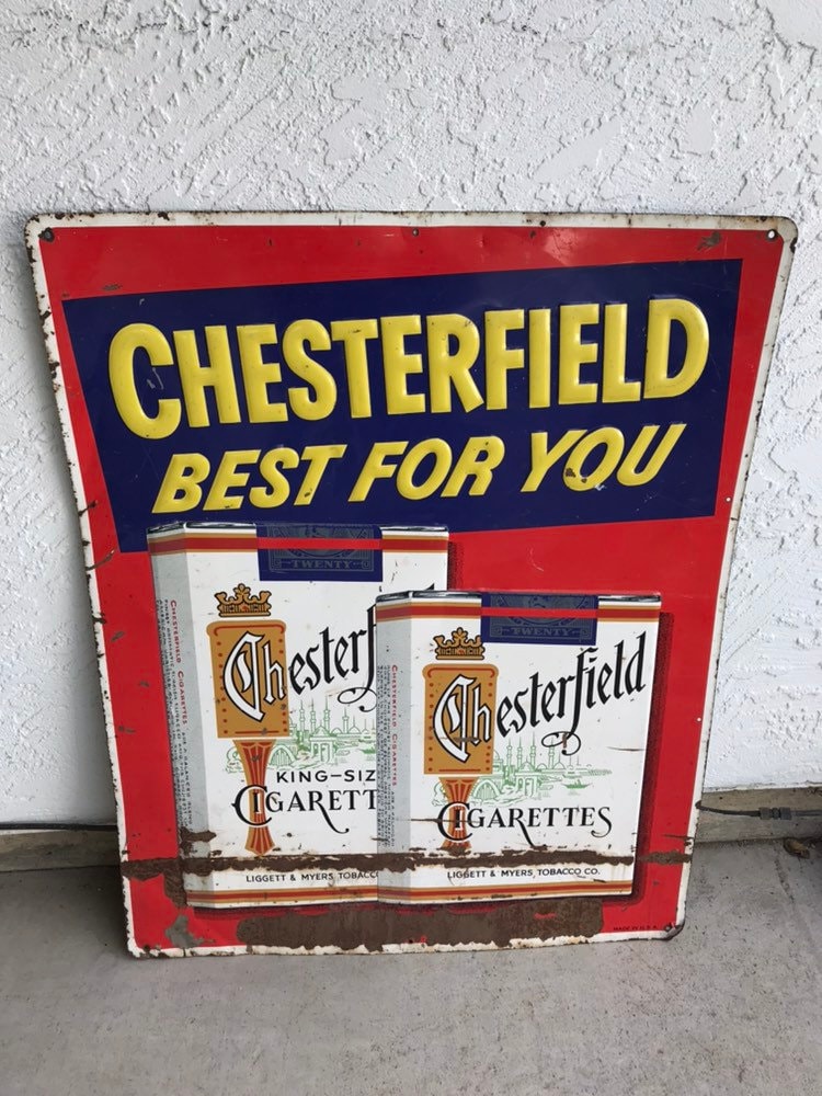 Vintage Chesterfield Cigarettes Best for You Metal Sign - Etsy