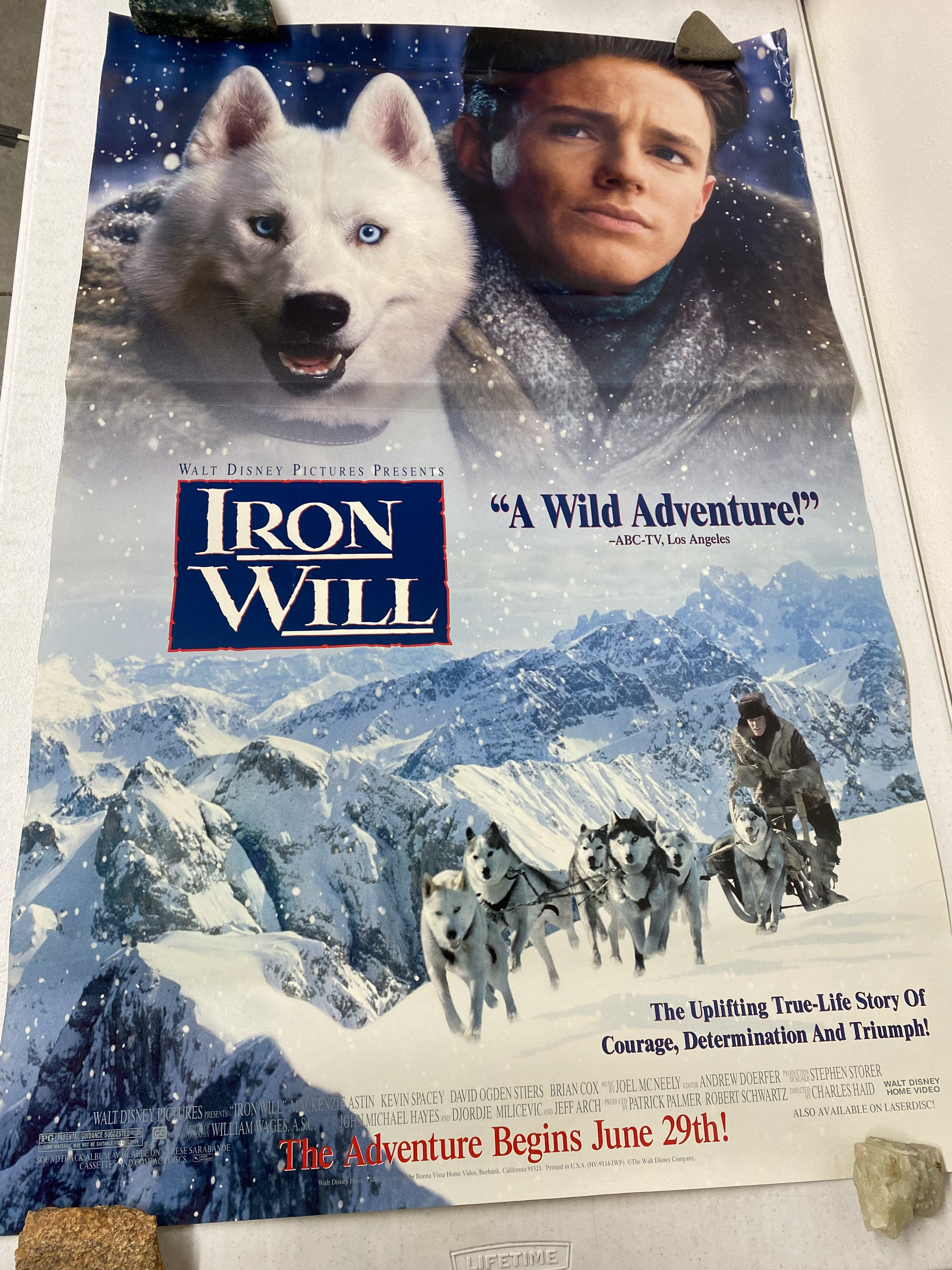 1994 Walt Disney Pictures Presents Iron Will Movie Promo Poster  