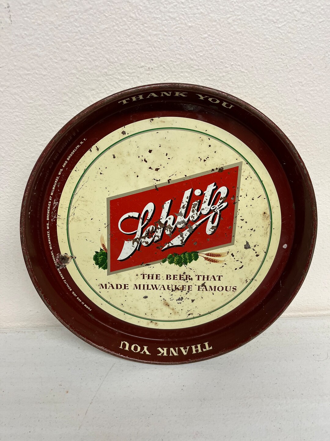 Vintage 1950s Schlitz Beer Tray the Beer That Made Milwaukee Etsy