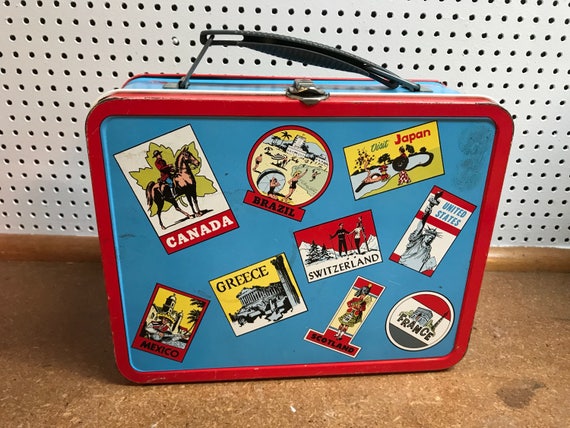 Vintage Ohio Art Co Travel Metal Lunch Box 