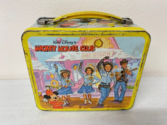 Vintage 1976 Mickey Mouse Club Yellow Metal Lunch Box ONLY by