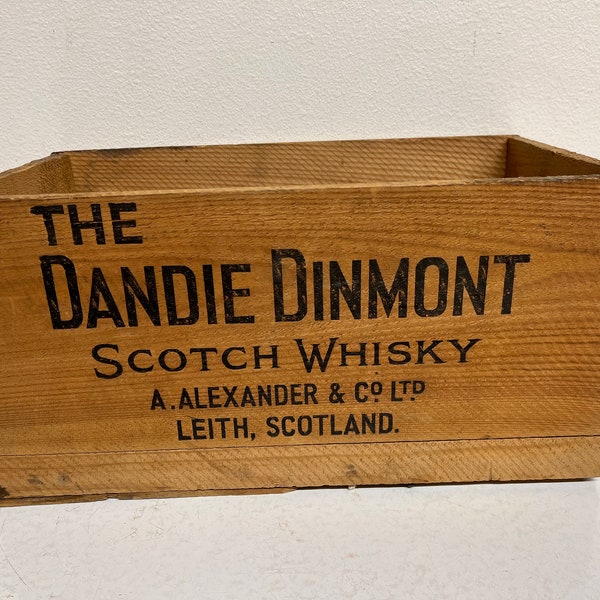 Vintage The Dandie Dinmont Scotch Whisky Wood Crate Leith, Scotland to NYC