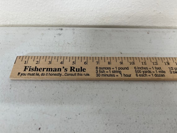 Vintage Sportsmans Shack Potosi, WI Advertising Wood Ruler Joke Fisherman 