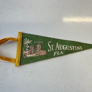 Vintage St Augustine, Florida Green Mini Pennant