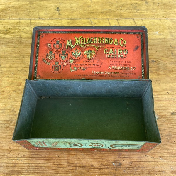 Vintage M Melachrino & Co Egyptian Cigarettes Tin