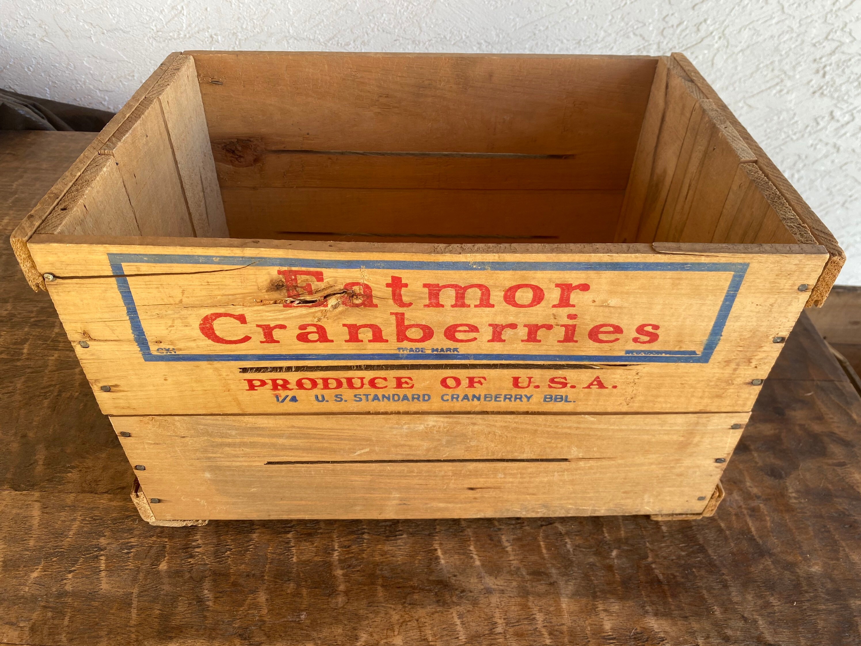 Vintage Eatmor Cranberries Wood Crate US Standard Cranberry Etsy