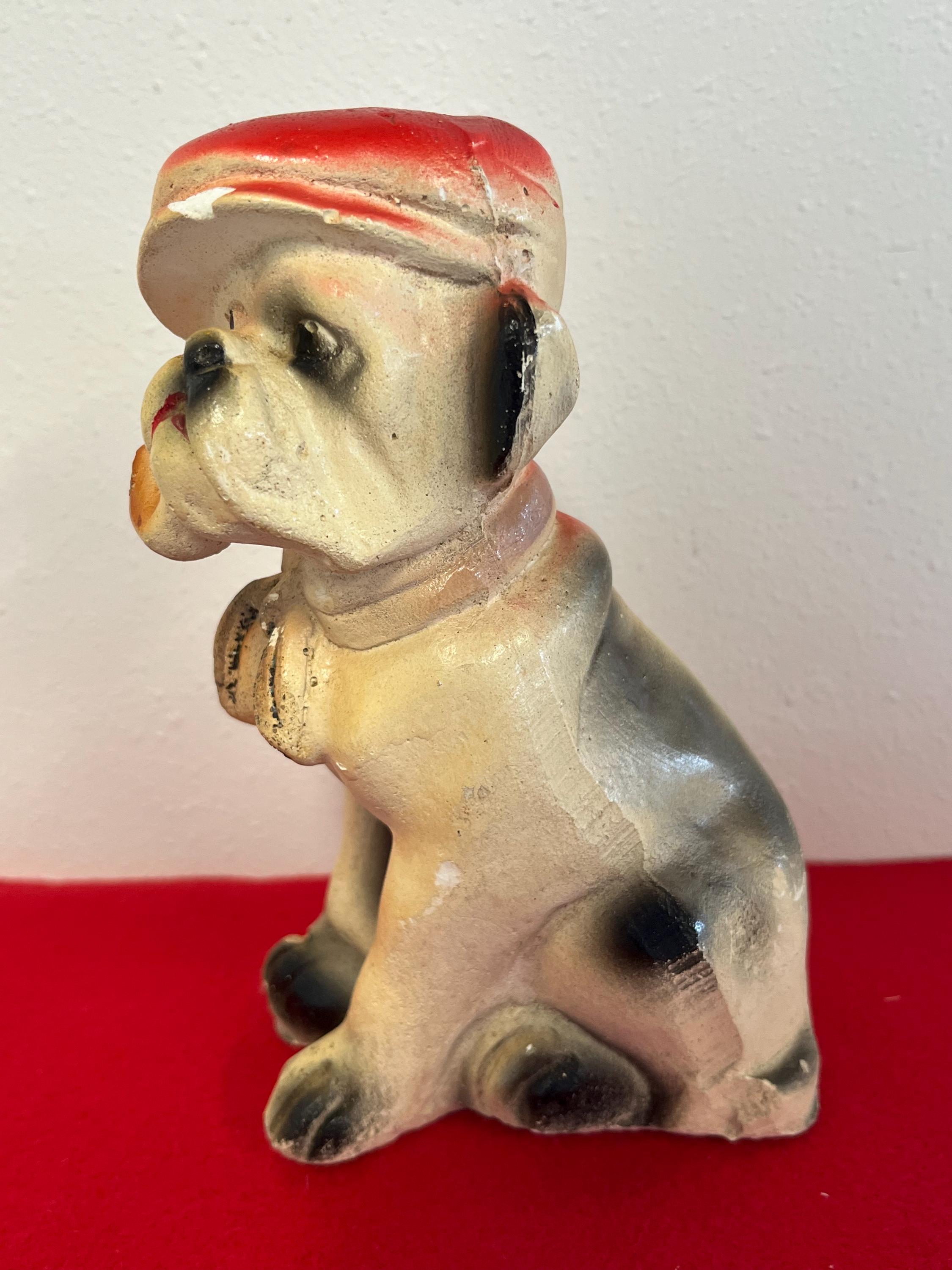 Vintage Chalkware Bulldog特大 Chalkware Vintage Bulldog 3.5