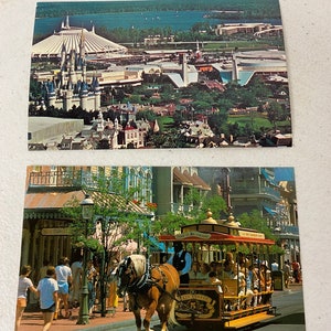 Lot de 2 cartes postales inutilisées Walt Disney World vintage des années 1980