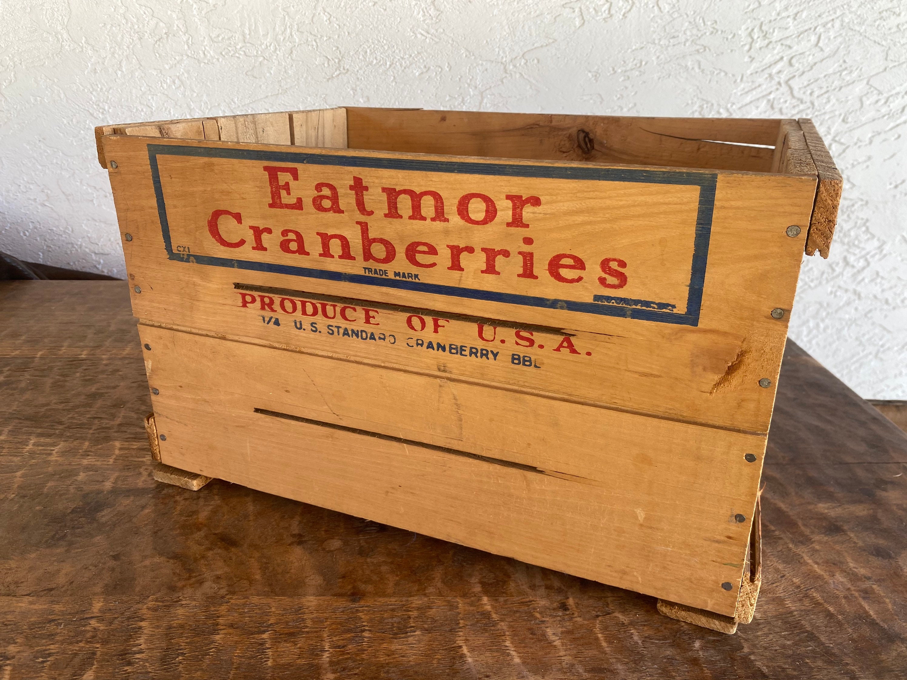Vintage Eatmor Cranberries Wood Crate US Standard Cranberry Etsy