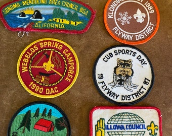 Vintage Boy Scout Set of Patches 1970s 80s 90s