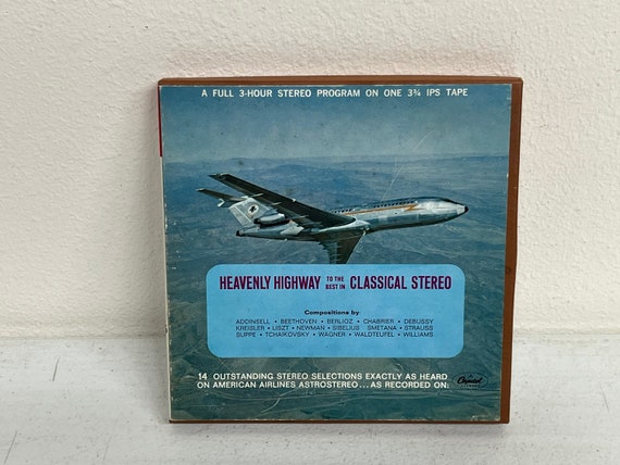 Vintage Mid Century American Airlines Flight Music Reel to Reel Tape  Heavenly Highway Classical Music 