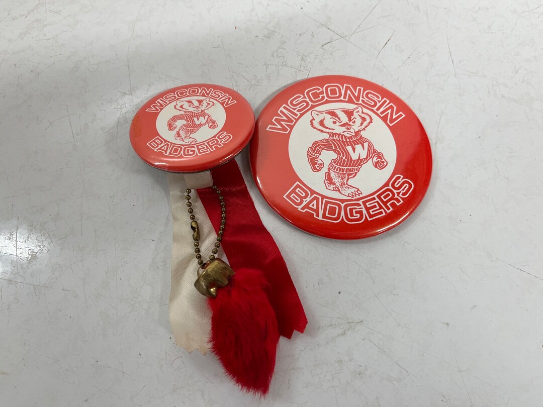 Wisconsin Forward Pin Vintage Wisconsin Badgers Red and White Souvenir Pins, Ribbon, and ...
