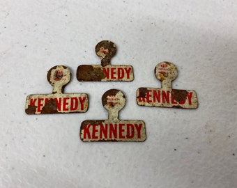 Set of 4 Vintage 1960 Kennedy Lapel Tab Pin Political Pins Democrat