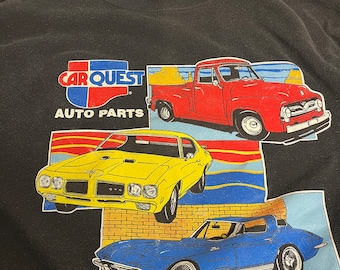 Vintage 1980s Carquest Muscle Cars Faded Black Long Sleeve Sweatshirt Size XL