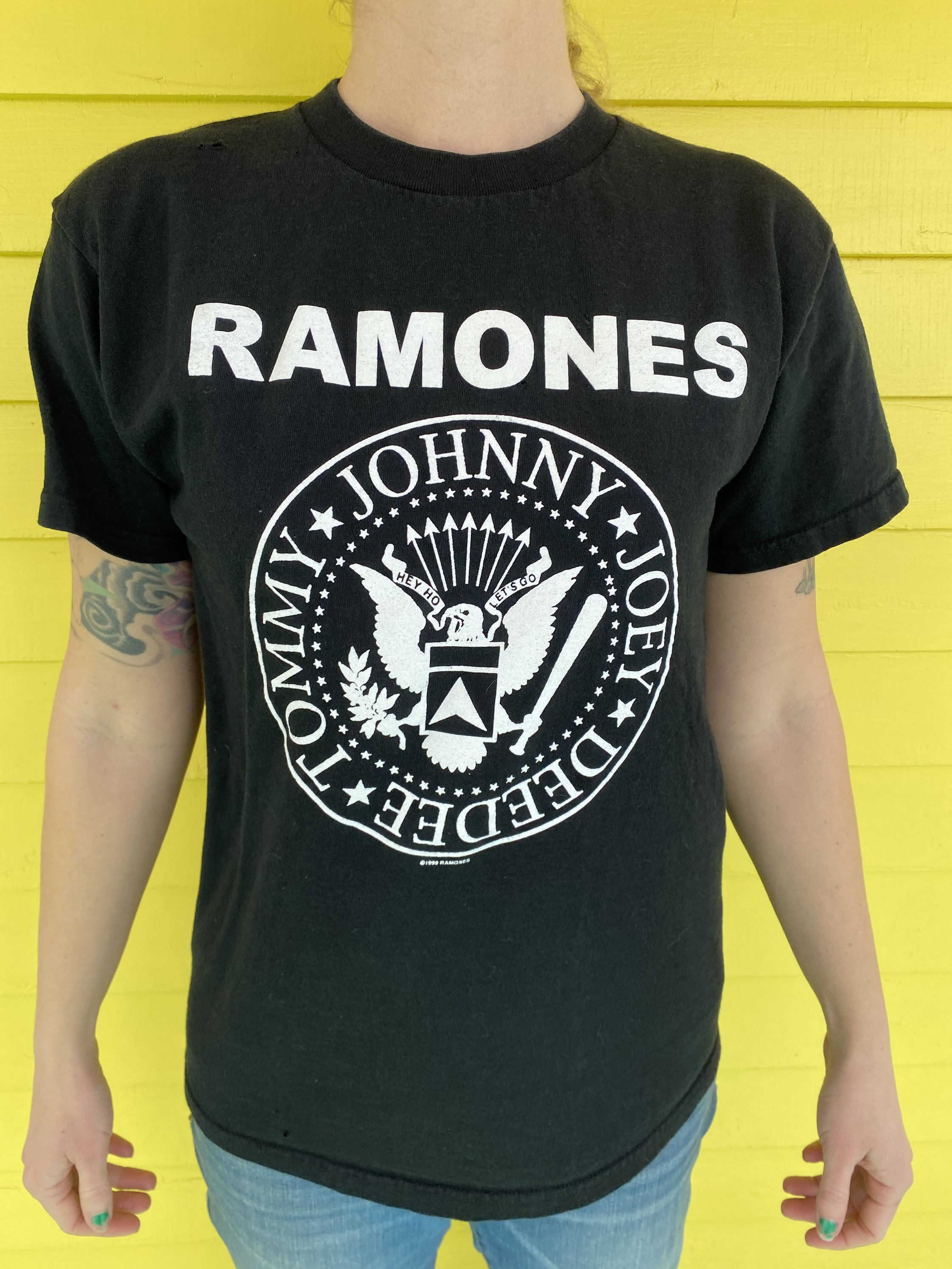Vintage 1999 Ramones Classic Graphic Tee Faded and Worn Vintage 1999 Ramones Classic Graphic Tee Faded and Worn