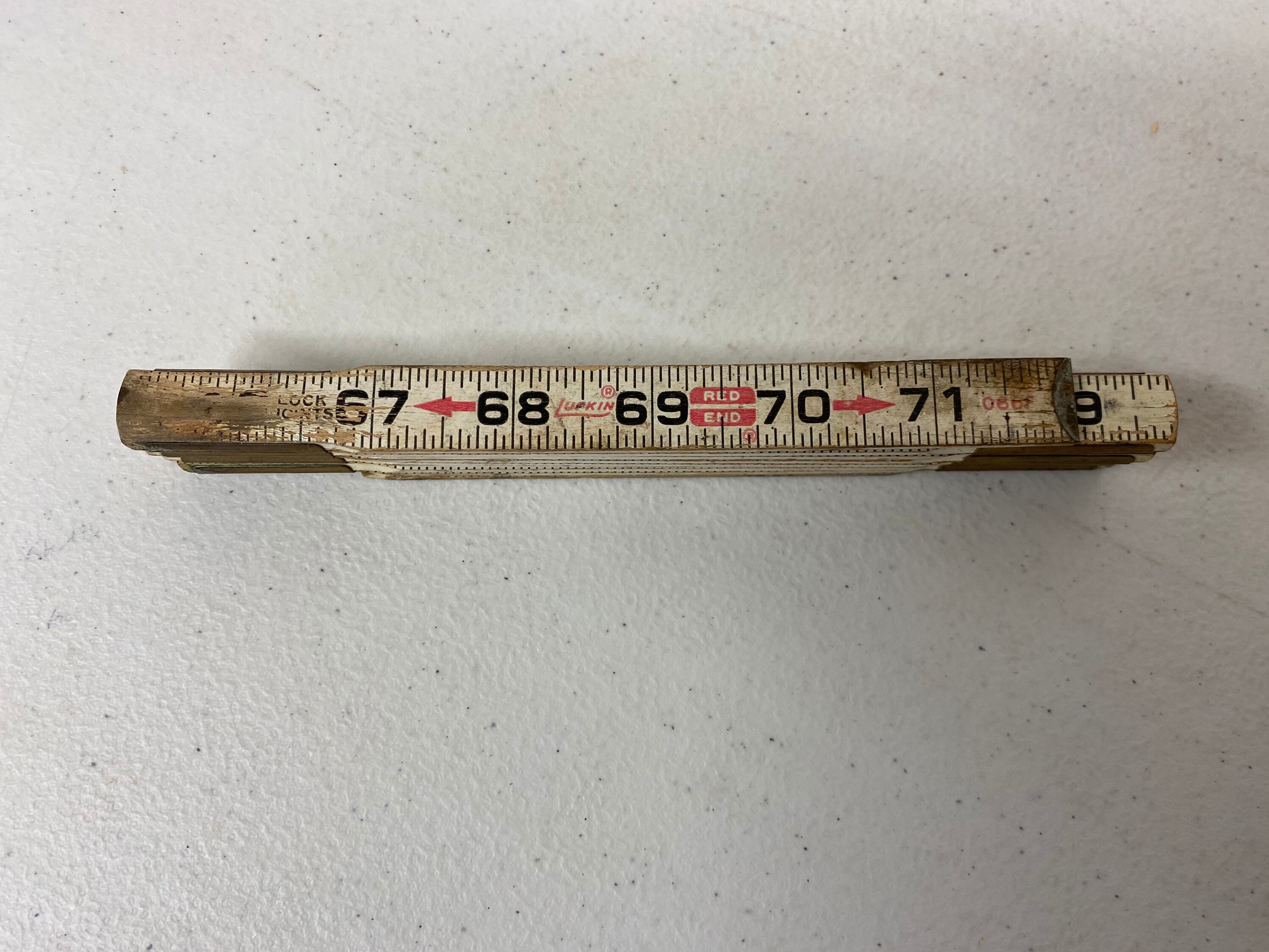 Vintage Lufkin White Wood & Metal Folding Ruler Etsy
