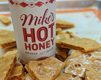 Fathers Day Artisan Gourmet Spicy Hot Honey Brittle Honeycomb Candy (3oz or 6oz)