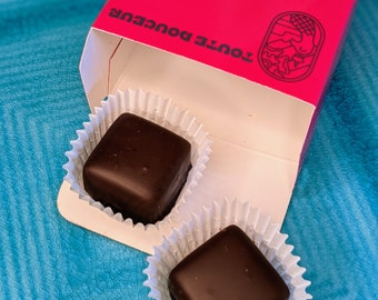 Mothers Day Artisan Gourmet Fair Trade Dark Chocolate Dipped Cinnamon Caramels (4 or 10pc)