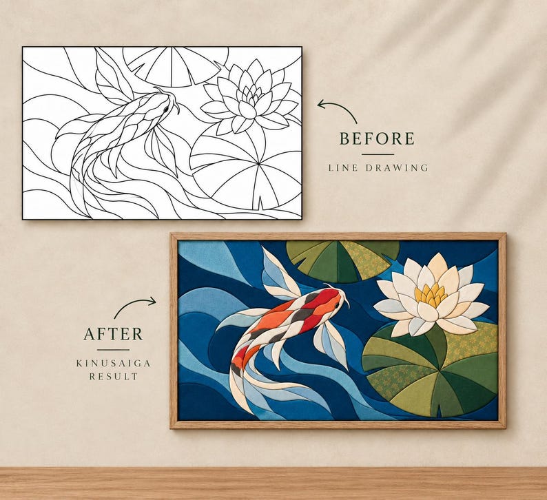 Japanese Patterns Koi Fish Koi Fish and Lotus Kinusaiga Pattern PDF | Japanese Garden Fabric ...