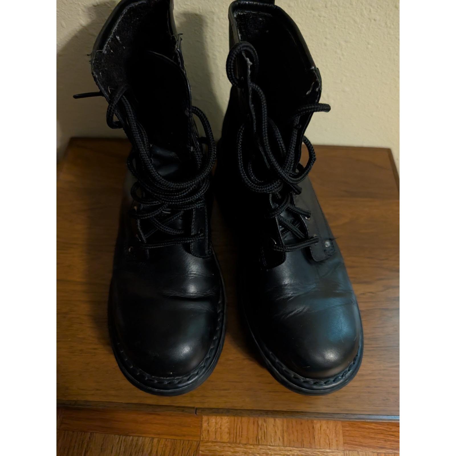 VTG Skechers Chunky Platform Combat Leather Boots Sz 7 